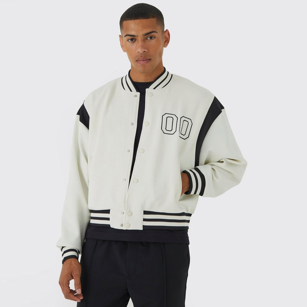 Oversized Boxy Jersey Varsity Jacket
