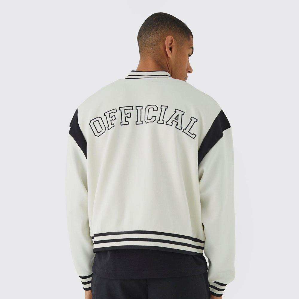 Oversized Boxy Jersey Varsity Jacket